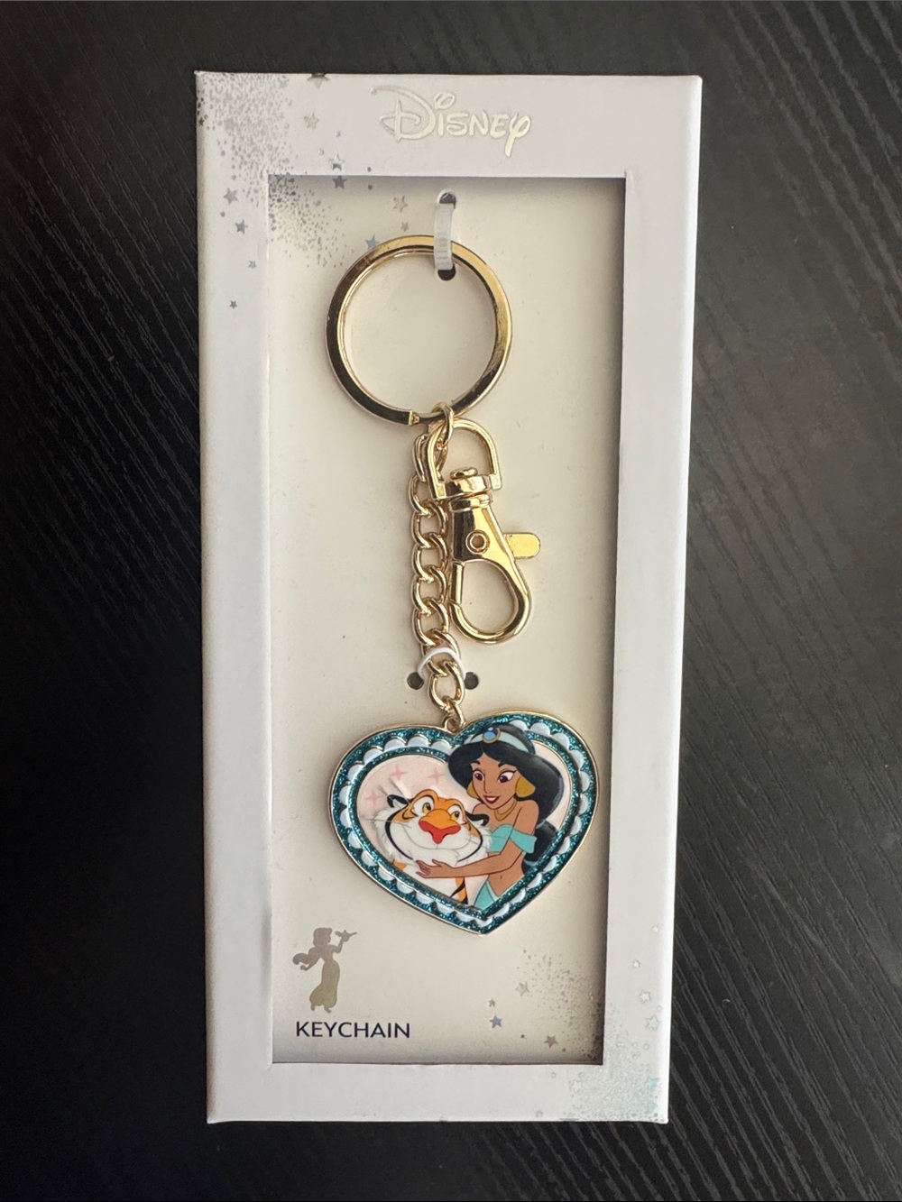 Disney Jasmine & Rajah Heart Keychain